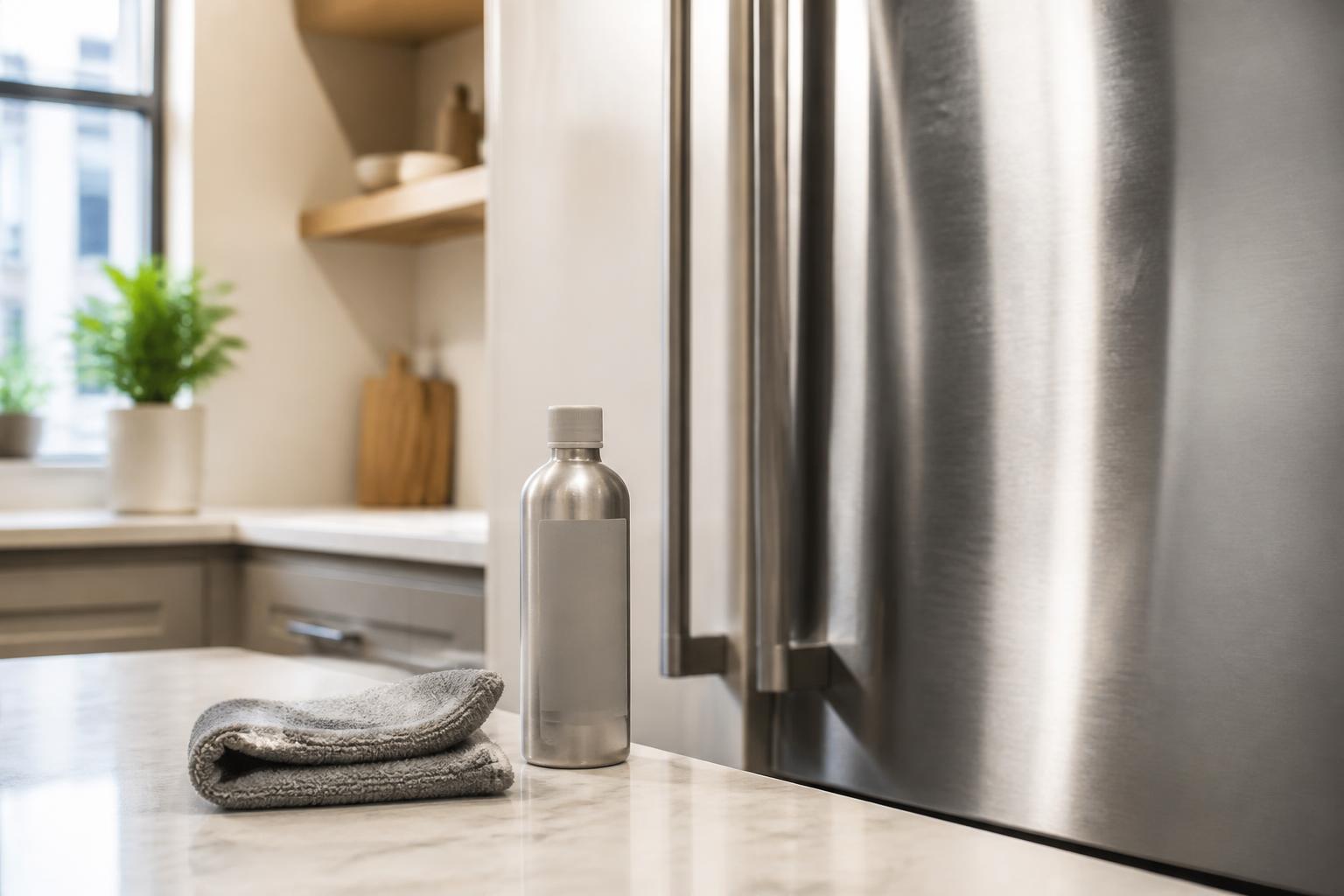 Polish doux et chiffon pour atténuer une micro-rayure sur inox